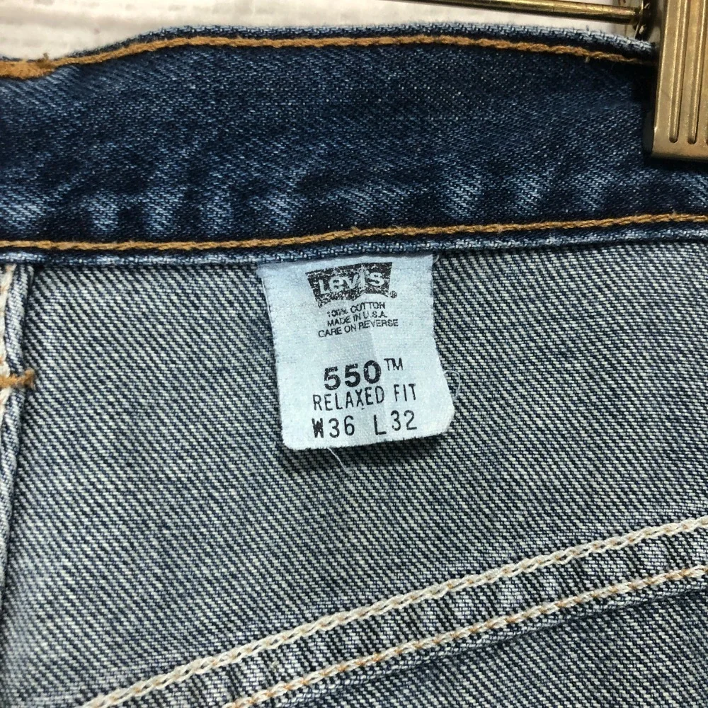 Levi's 550 Relaxed Fit Jeans Classic Blue Denim Everyday Wear Size W36‎ L32
